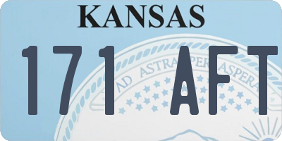 KS license plate 171AFT