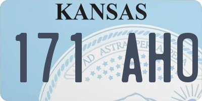 KS license plate 171AHO