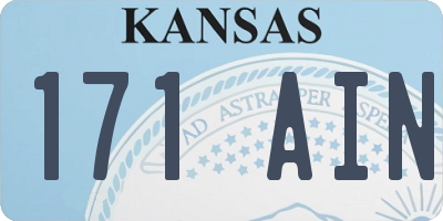 KS license plate 171AIN