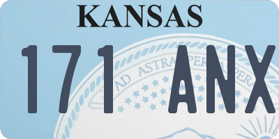 KS license plate 171ANX