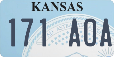 KS license plate 171AOA