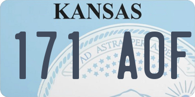 KS license plate 171AOF
