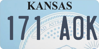 KS license plate 171AOK