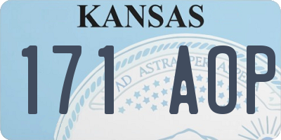 KS license plate 171AOP