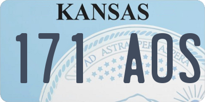 KS license plate 171AOS