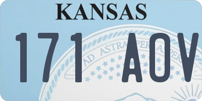 KS license plate 171AOV