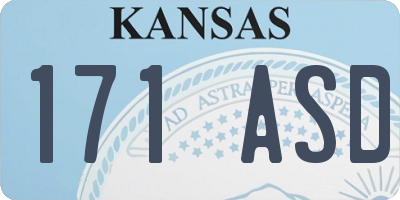 KS license plate 171ASD