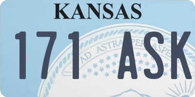 KS license plate 171ASK