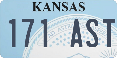 KS license plate 171AST