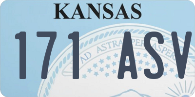 KS license plate 171ASV
