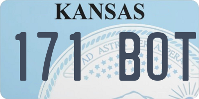 KS license plate 171BOT