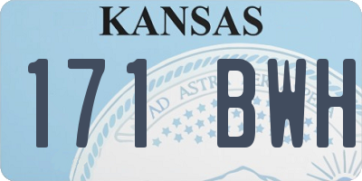 KS license plate 171BWH