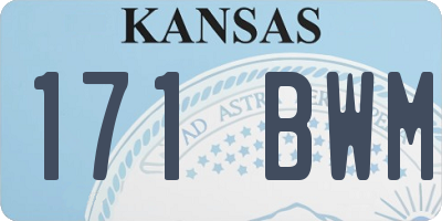 KS license plate 171BWM
