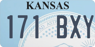 KS license plate 171BXY