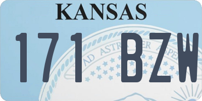 KS license plate 171BZW