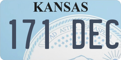 KS license plate 171DEC