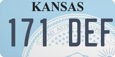 KS license plate 171DEF