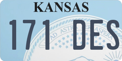KS license plate 171DES