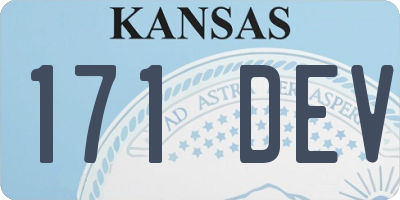 KS license plate 171DEV
