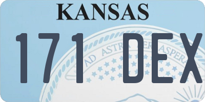KS license plate 171DEX