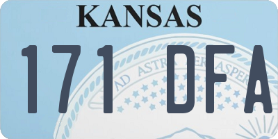 KS license plate 171DFA