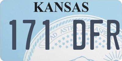KS license plate 171DFR