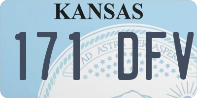 KS license plate 171DFV