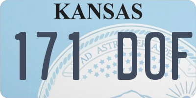 KS license plate 171DOF