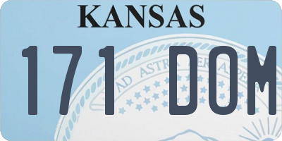 KS license plate 171DOM