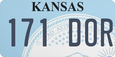 KS license plate 171DOR