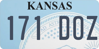 KS license plate 171DOZ