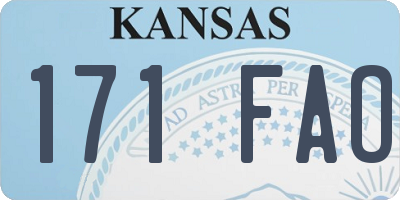 KS license plate 171FAO