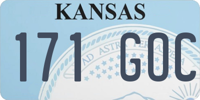 KS license plate 171GOC