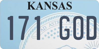 KS license plate 171GOD