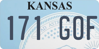 KS license plate 171GOF