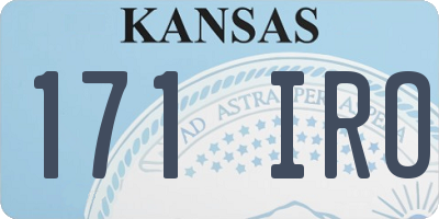 KS license plate 171IRO