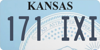 KS license plate 171IXI