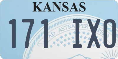 KS license plate 171IXO