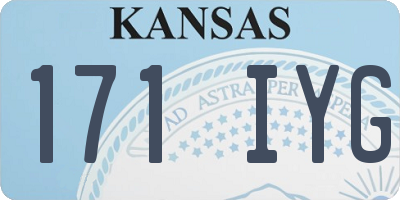 KS license plate 171IYG