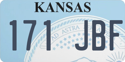 KS license plate 171JBF