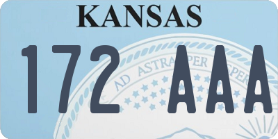 KS license plate 172AAA