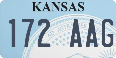 KS license plate 172AAG