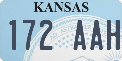 KS license plate 172AAH