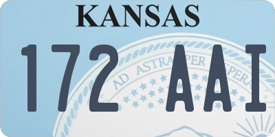 KS license plate 172AAI