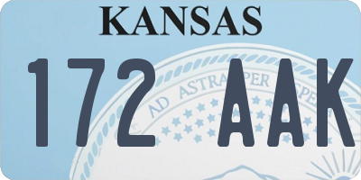 KS license plate 172AAK