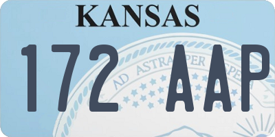 KS license plate 172AAP