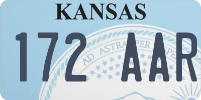 KS license plate 172AAR