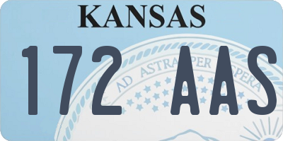 KS license plate 172AAS
