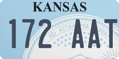 KS license plate 172AAT