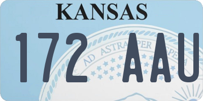 KS license plate 172AAU